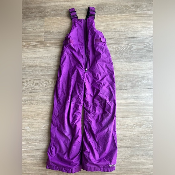 KIDS COLUMBIA PURPLE SKI BIB PANTS SIZE SMALL (7/8) Pant - Picture 1 of 5
